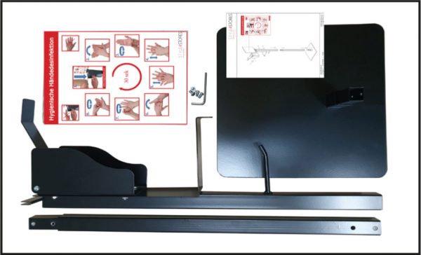 Eremit Desinfektionsmittelspender Standvariante verpackt